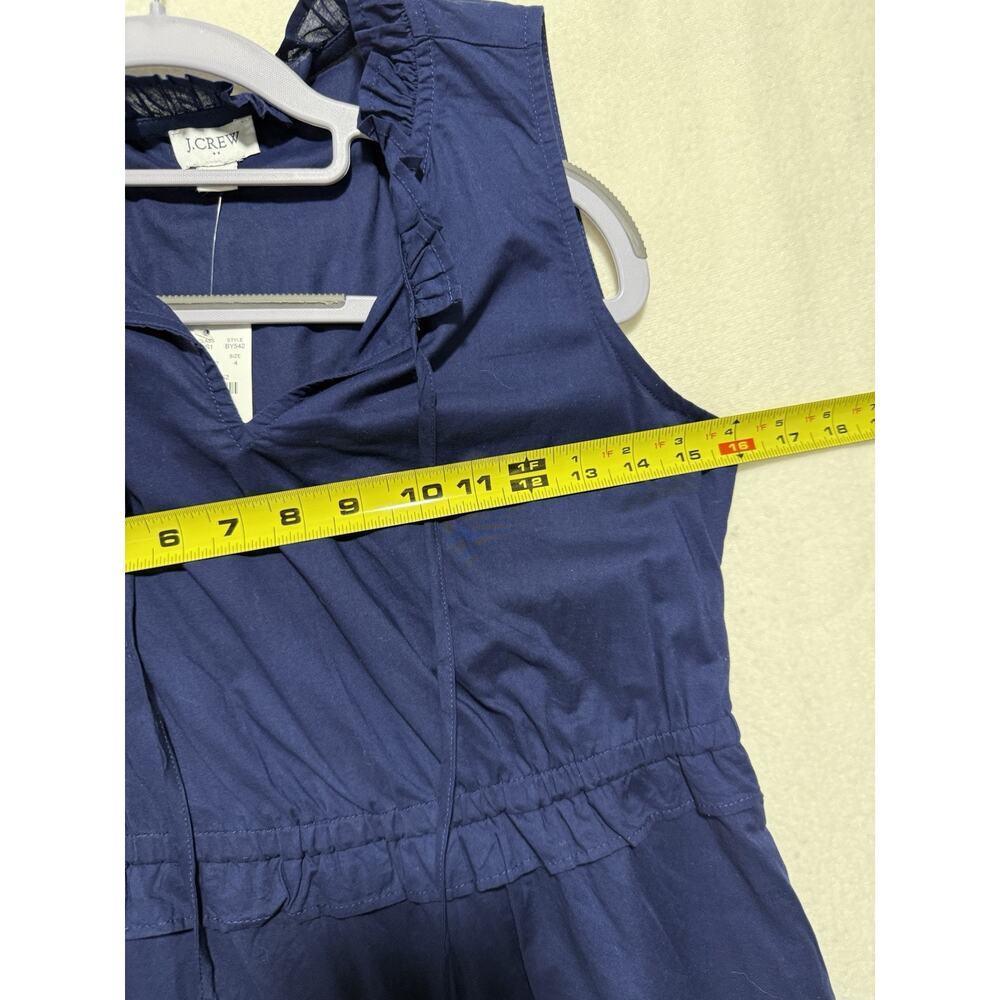 J.Crew Factory Midi Dress Size 4 Navy Tiered Fit & Flare NWT Tie-Neck Sleeveless - Picture 15 of 15